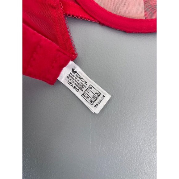 Wacoal women's 34D red all dressed up lace underwire bra lingerie unlined - Picture 7 of 7